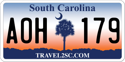 SC license plate AOH179