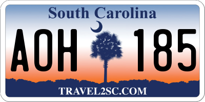 SC license plate AOH185