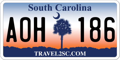 SC license plate AOH186