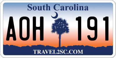 SC license plate AOH191