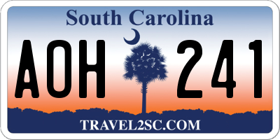 SC license plate AOH241