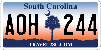 SC license plate AOH244