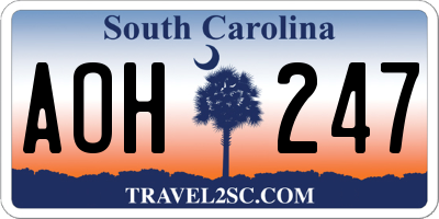 SC license plate AOH247