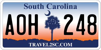 SC license plate AOH248