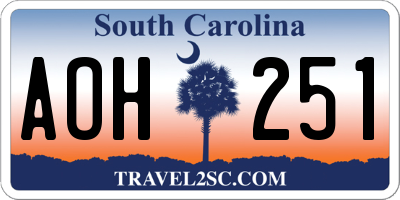 SC license plate AOH251