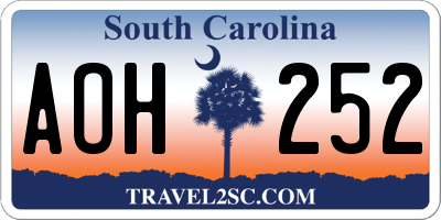 SC license plate AOH252