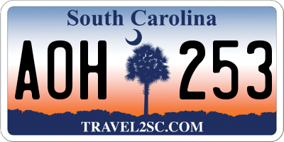 SC license plate AOH253