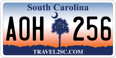 SC license plate AOH256