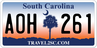 SC license plate AOH261