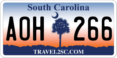 SC license plate AOH266