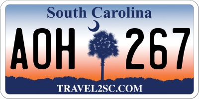 SC license plate AOH267