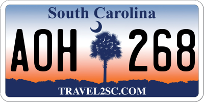 SC license plate AOH268