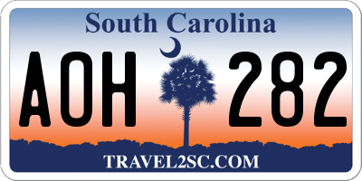 SC license plate AOH282