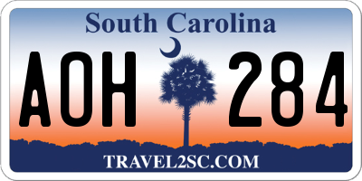 SC license plate AOH284
