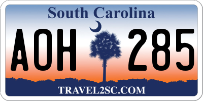SC license plate AOH285