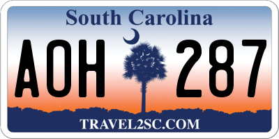 SC license plate AOH287