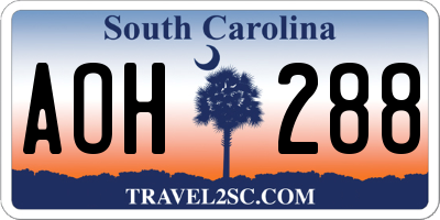 SC license plate AOH288