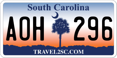 SC license plate AOH296