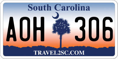 SC license plate AOH306