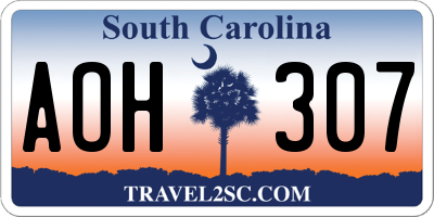 SC license plate AOH307