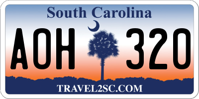 SC license plate AOH320