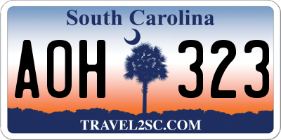 SC license plate AOH323