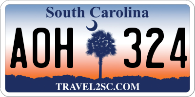 SC license plate AOH324