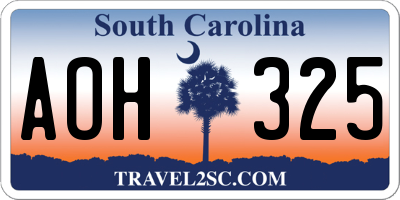 SC license plate AOH325