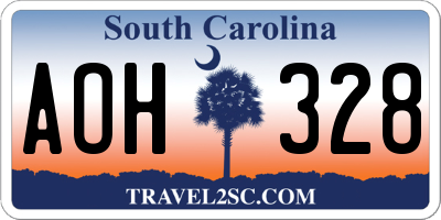 SC license plate AOH328
