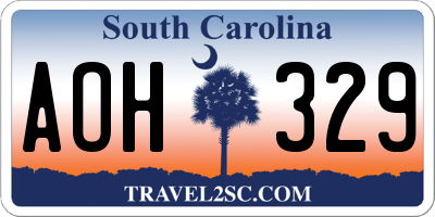 SC license plate AOH329