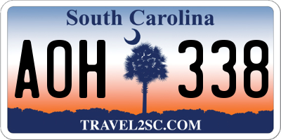 SC license plate AOH338