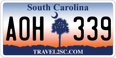 SC license plate AOH339