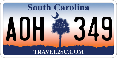 SC license plate AOH349
