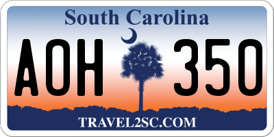SC license plate AOH350