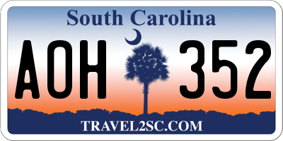 SC license plate AOH352