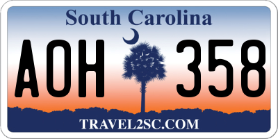 SC license plate AOH358