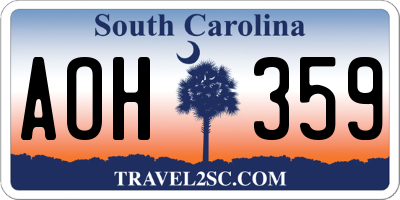 SC license plate AOH359