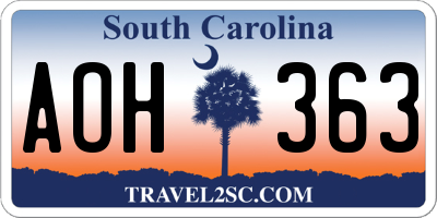 SC license plate AOH363