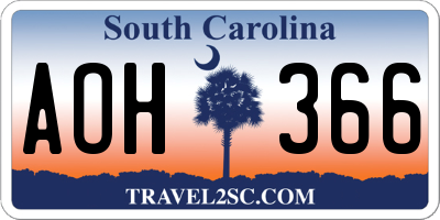 SC license plate AOH366