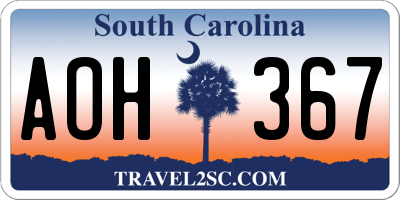 SC license plate AOH367