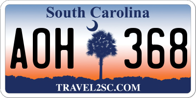 SC license plate AOH368