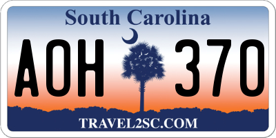SC license plate AOH370
