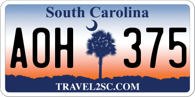 SC license plate AOH375