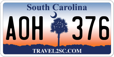 SC license plate AOH376