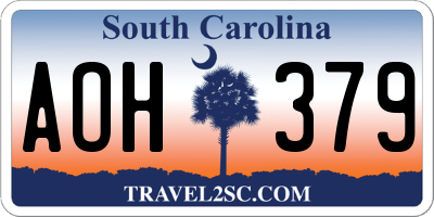 SC license plate AOH379