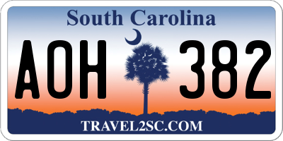 SC license plate AOH382