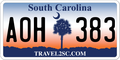 SC license plate AOH383