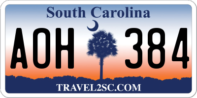 SC license plate AOH384
