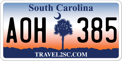 SC license plate AOH385