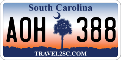 SC license plate AOH388